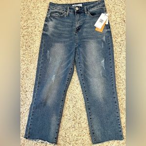YMI Dream Distressed Anklet High Rise Dream Cotton Blend Jeans Size 13/31